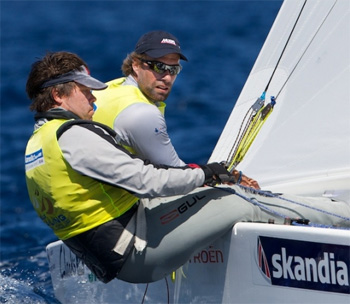 Leaders Iain Percy and Andrew Simpson. Photo by Jesus Renedo.