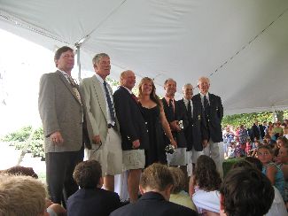 Lipton Cup/D2 Championship trophy winners. John MacCausland is third from the right