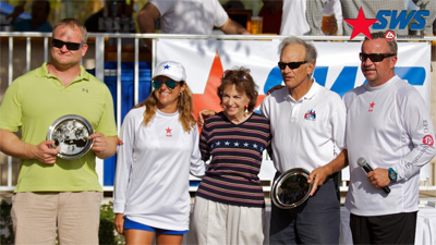 Augie Diaz and Arnis Baltins at trophy presentation. Photo by Meredith Block.