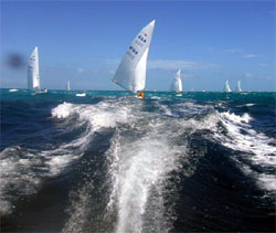 Photo by John MacCausland from the stern of his boat, downwind